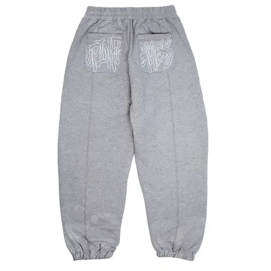 Up In Flames Reverse Stitch Joggers Grey