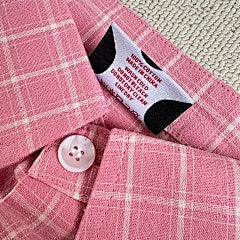 Mertra pink plaid button up