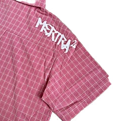 Mertra pink plaid button up
